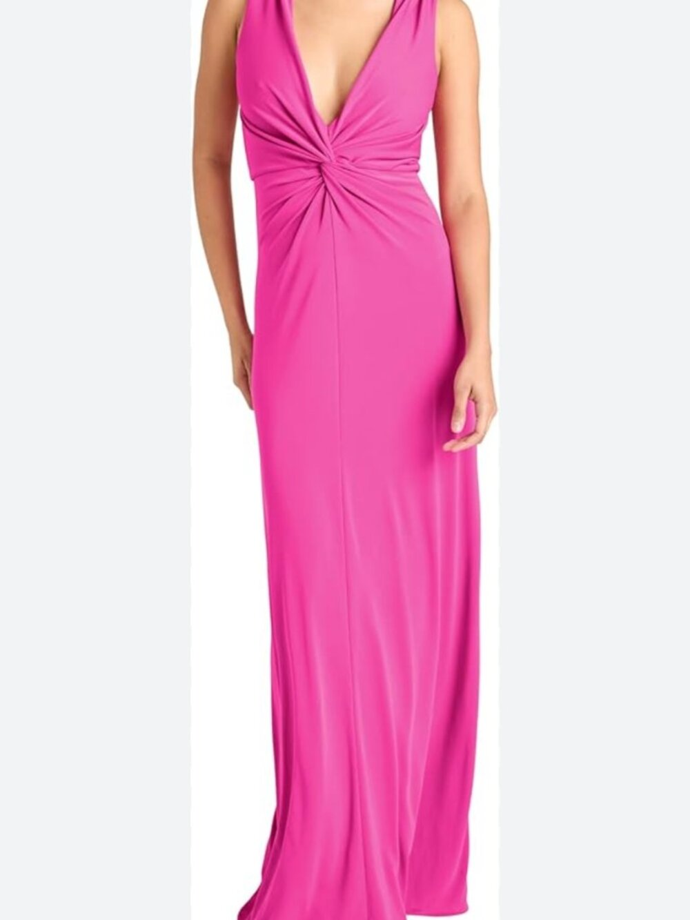 NWT Cinq à Sept Ansey Twist-Front Gown in pink.